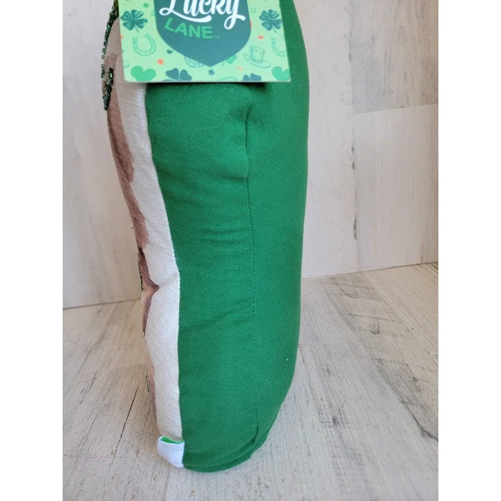 Lucky lane leprechaun teddy bear pillow clover St Patrick's Day home decor